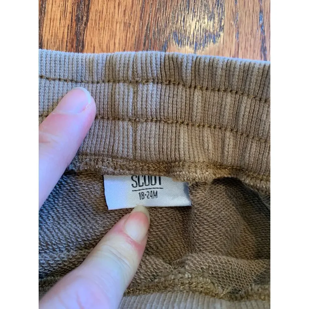 Olive + Scout Harlow Cotton Jogger Set | Light Brown | 18-24 months